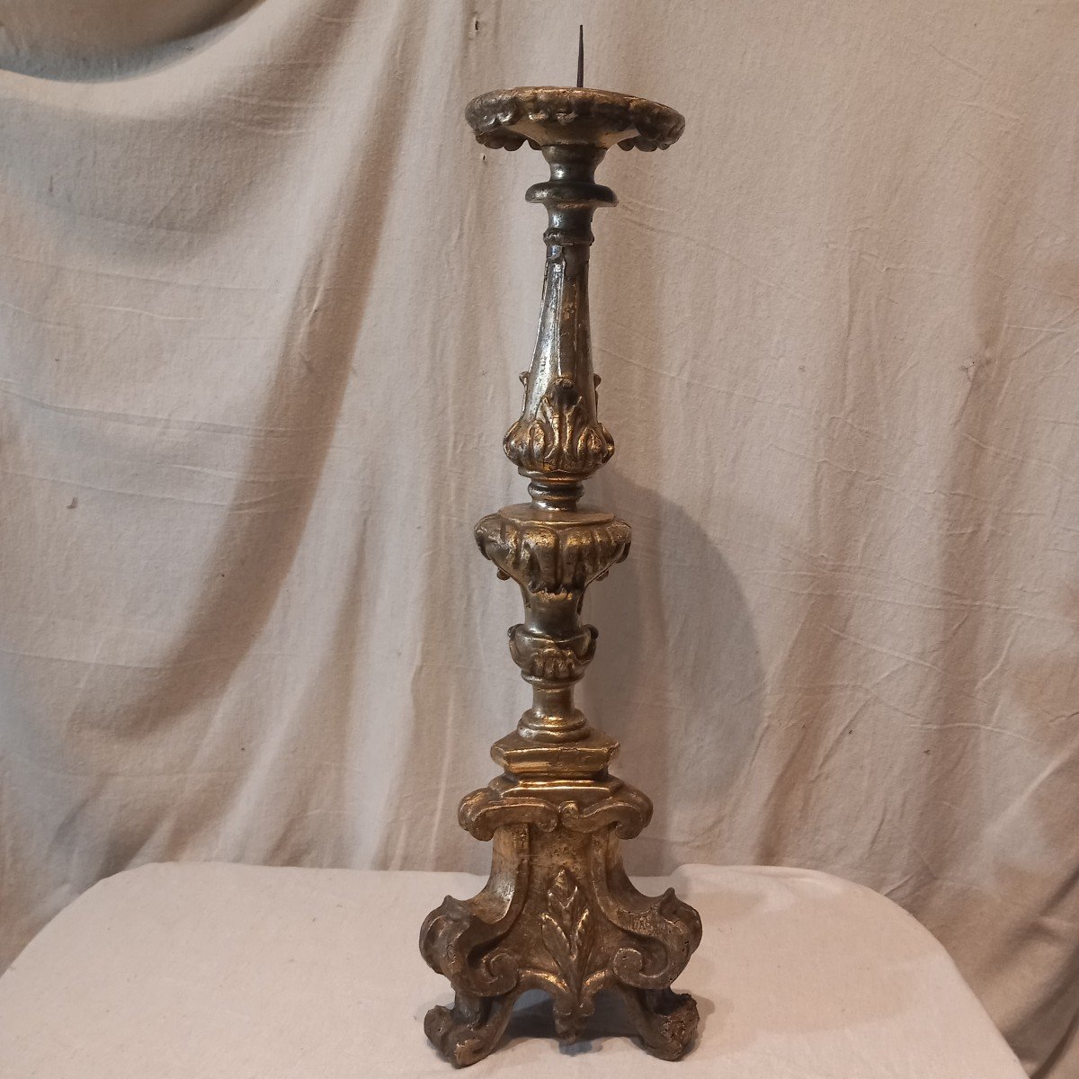 Candle Stick, Gilded Wood, Provence Early 18th Century.-photo-2