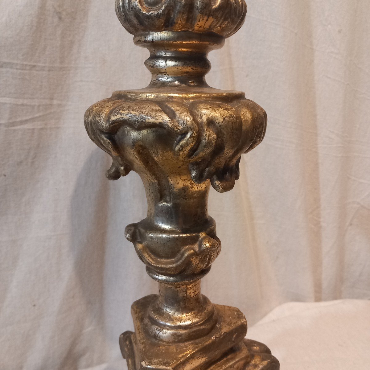 Candle Stick, Gilded Wood, Provence Early 18th Century.-photo-3