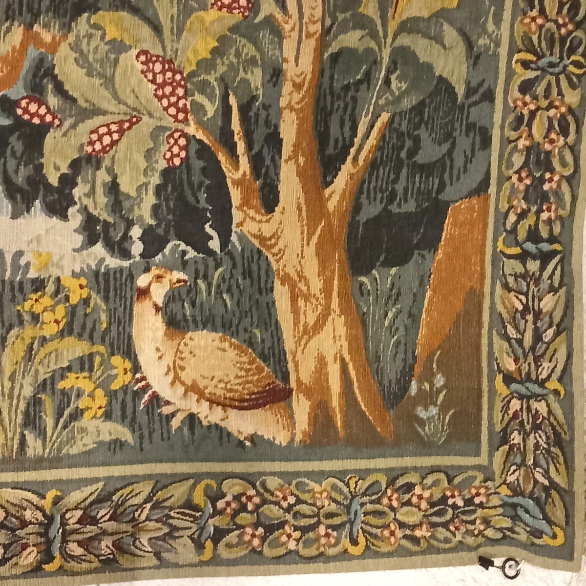 Aubusson Tapestry, Greenery: "water's Edge". Wool Core Replica By Robert Four.-photo-2