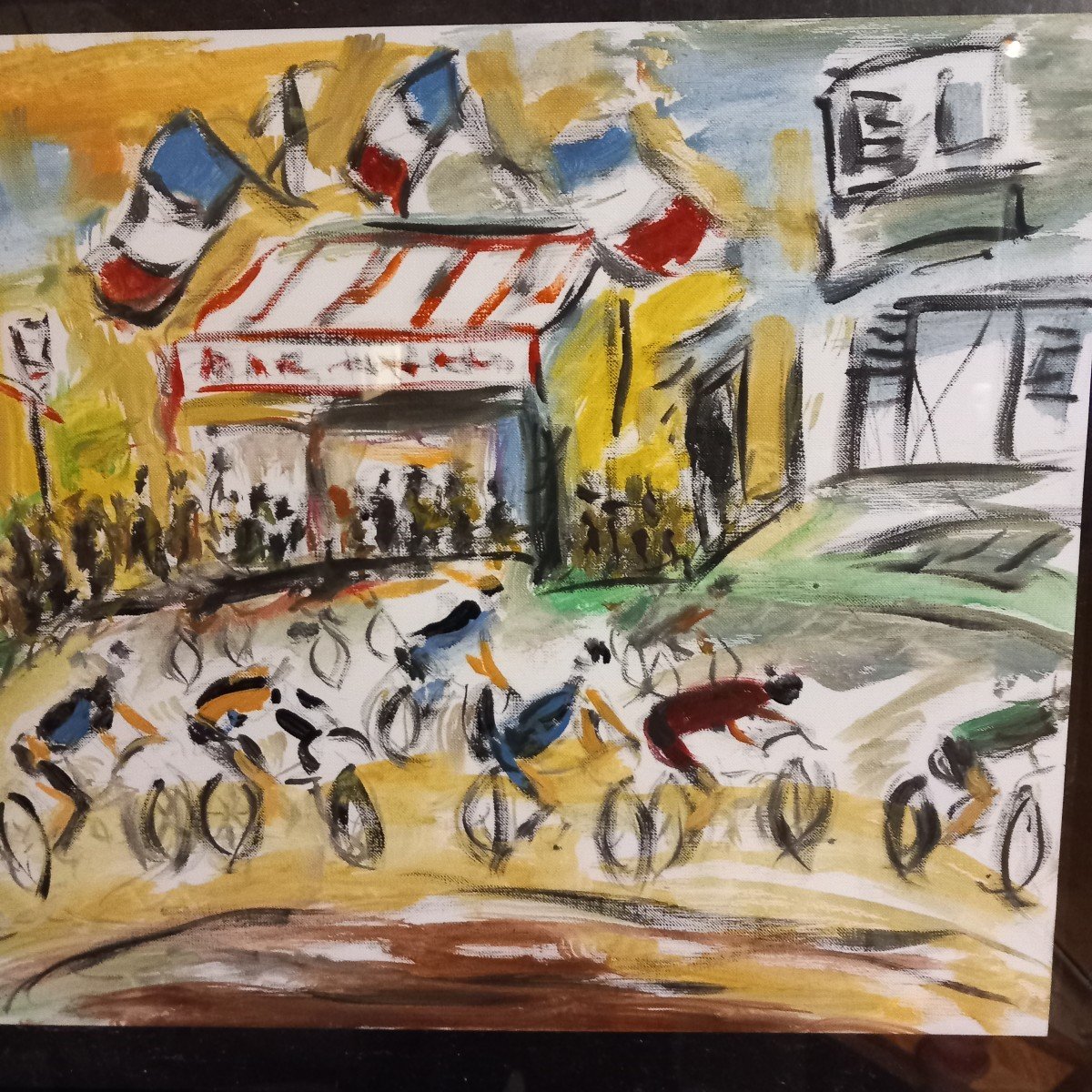 "la course cycliste le 14 Juillet", Gouache de Gen Paul (1895-1975)-photo-4