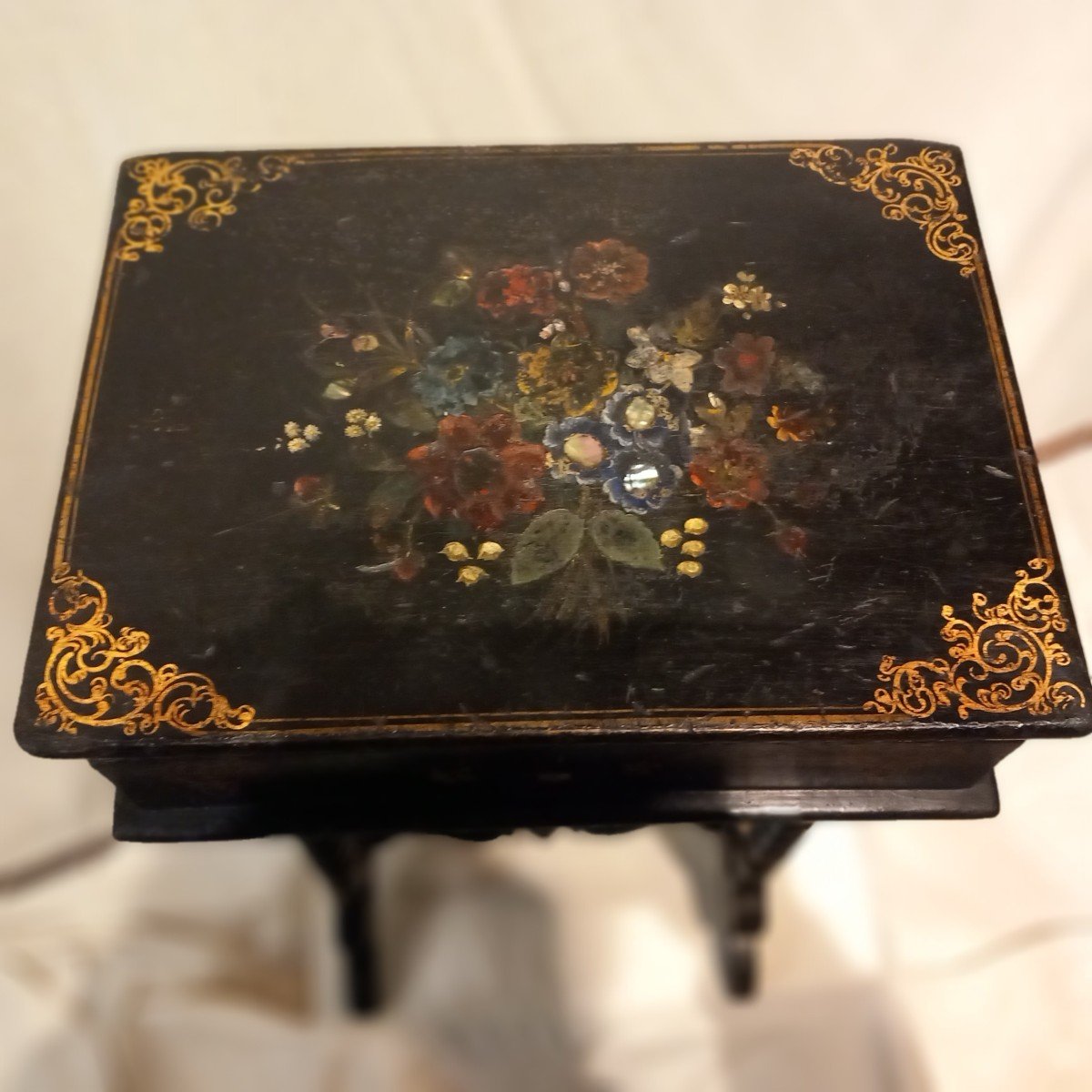 Charming Child's Sewing Box, Napoleon III Period-photo-4