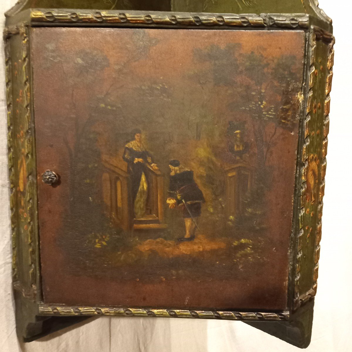 Small Corner Shelf, In Painted Wood, Mid-19th Century.-photo-2