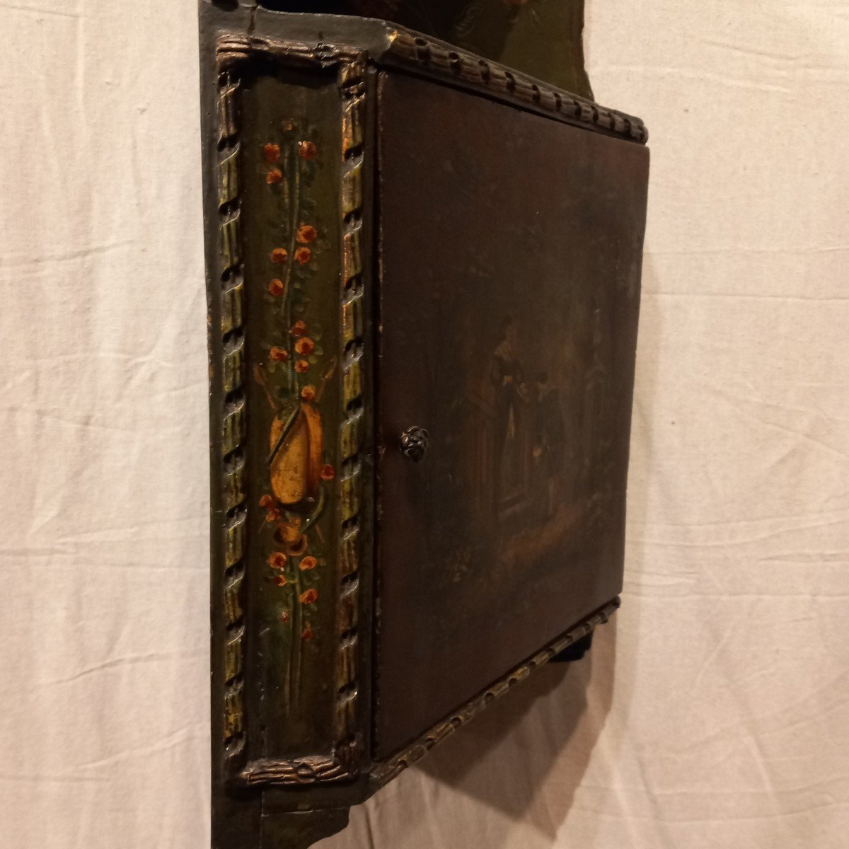 Small Corner Shelf, In Painted Wood, Mid-19th Century.-photo-1