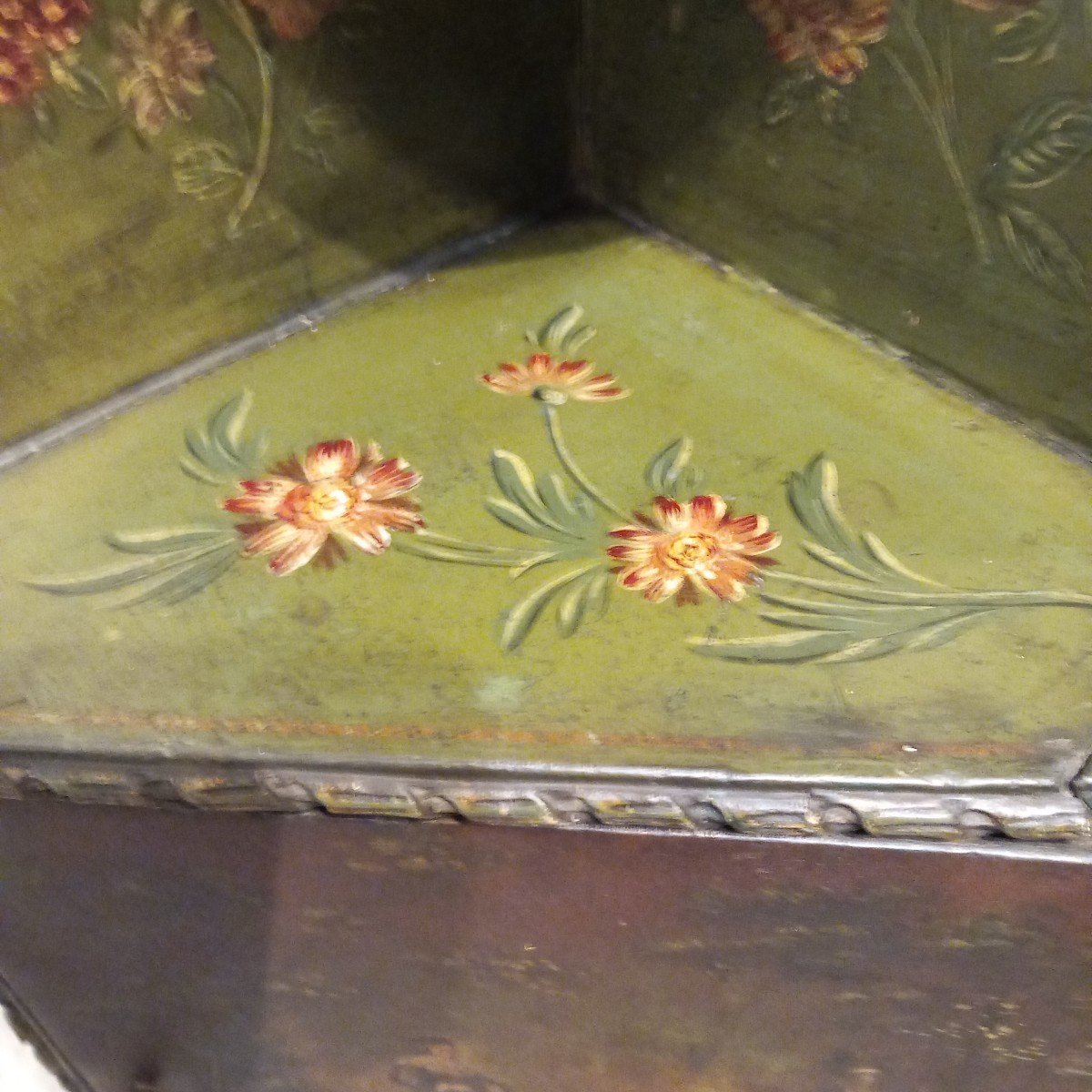 Small Corner Shelf, In Painted Wood, Mid-19th Century.-photo-7