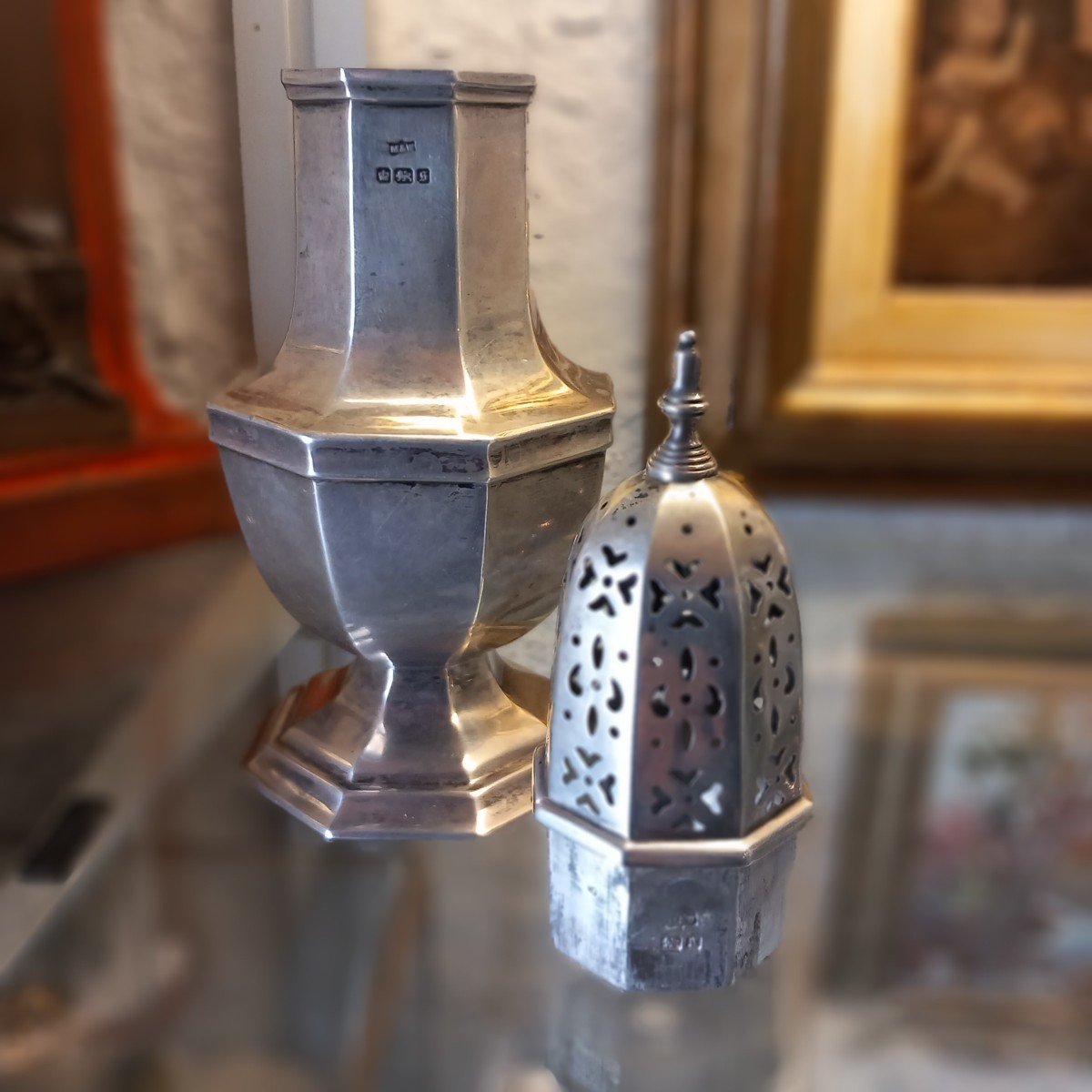 Pair Of Silver Shakers. England Late 19th-early 20th-photo-2