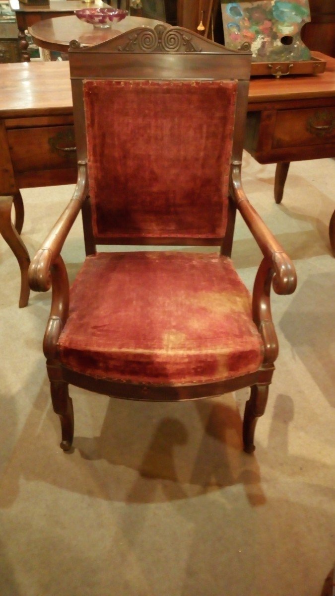 Suite Of Four Armchairs Stamped Janselme.-photo-3