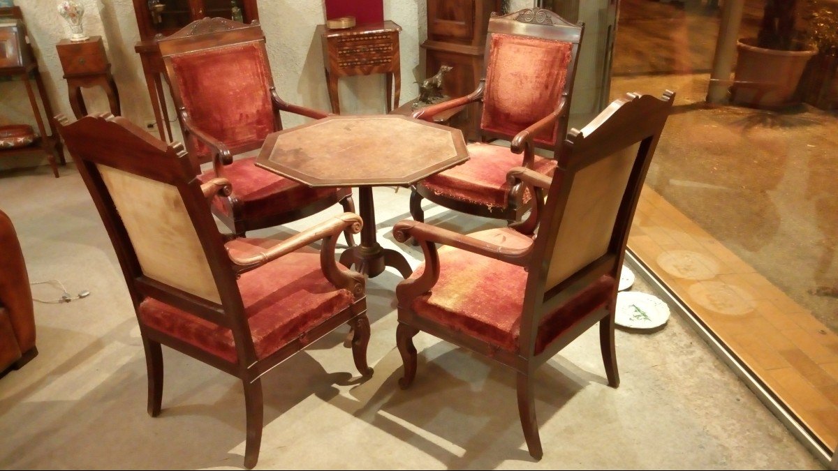 Suite Of Four Armchairs Stamped Janselme.