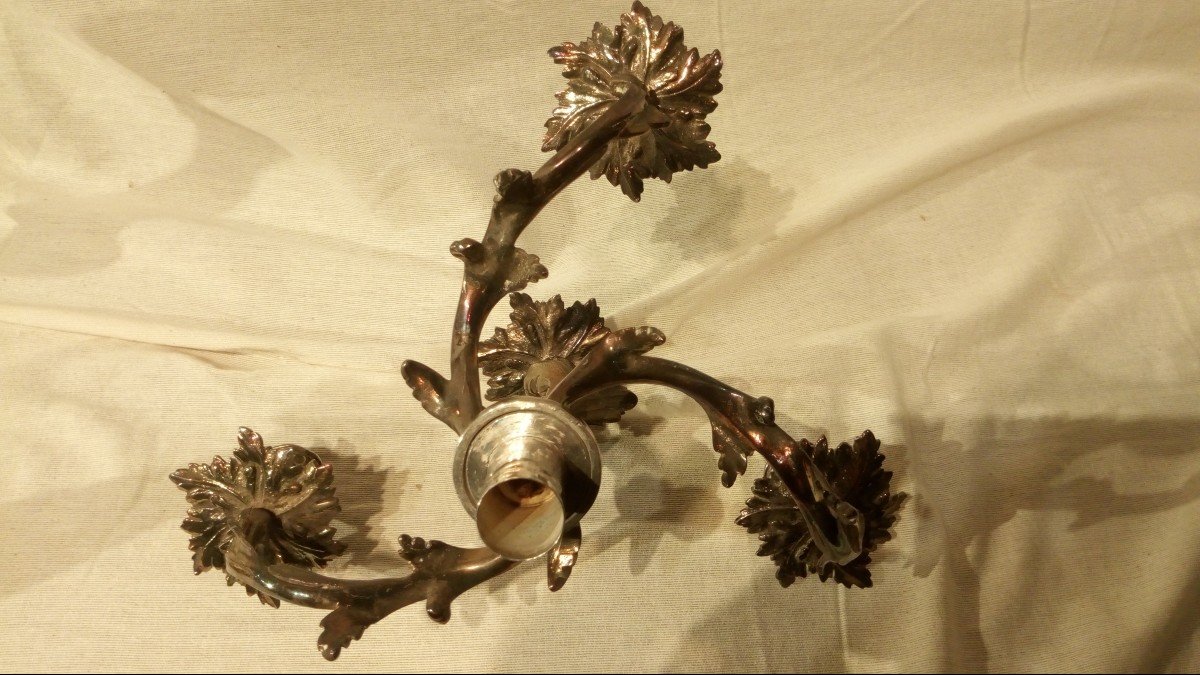 Pair Of Louis XV Silvered Bronze Candelabra, 19th Time.-photo-5