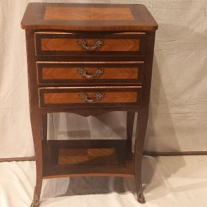 Small Dressing Table, Louis XV-louis XVI Transition Period, Satin And Rosewood Marquetry.