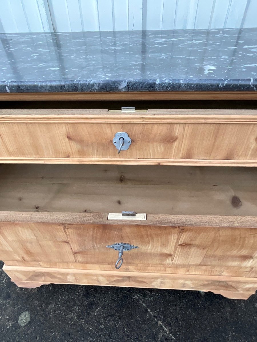 French Chest Of Drawers Style Louis Philippe Four Drawers Bleached Cherry Late 19th Century-photo-7