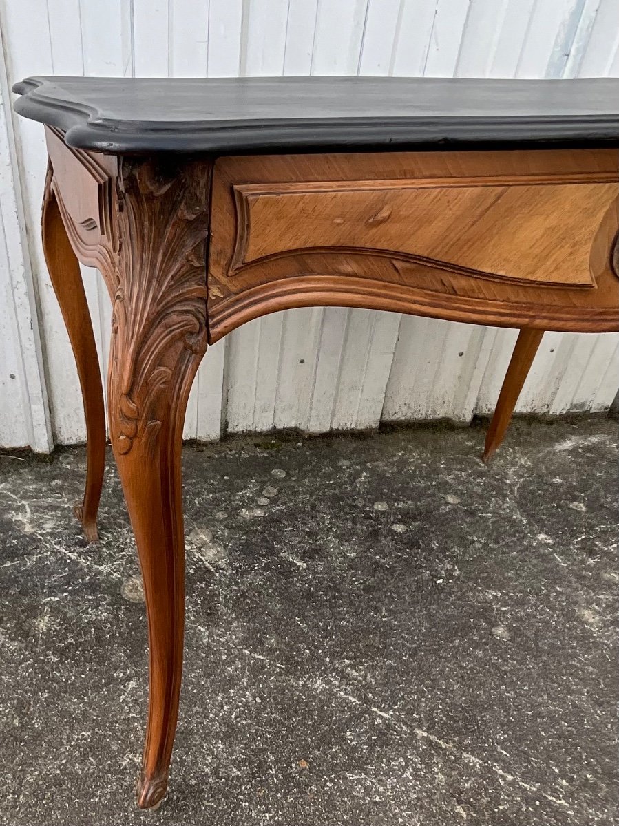 Table D’appoint Style Louis XV Rocaille En Noyer-photo-3