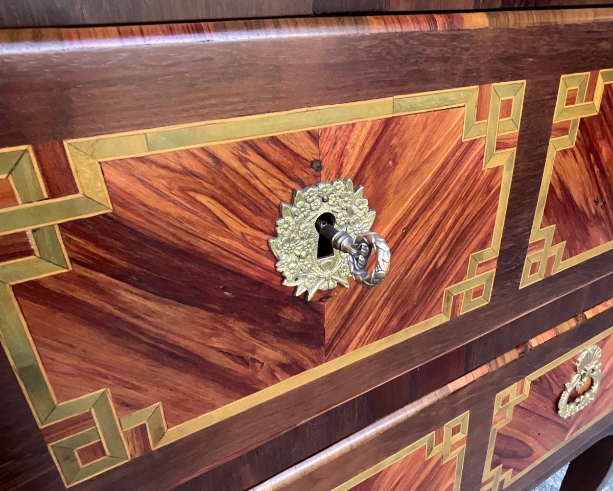 Transition Period Chest Of Drawers (louis XV - Louis XVI) Late 18th Century Marquetry -photo-3