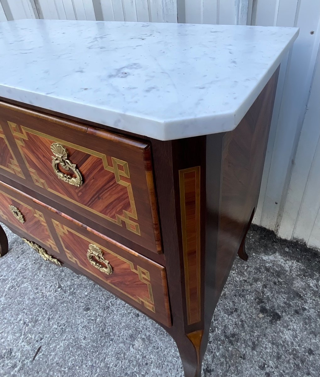 Transition Period Chest Of Drawers (louis XV - Louis XVI) Late 18th Century Marquetry -photo-4