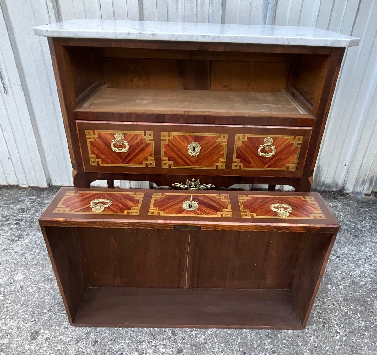 Transition Period Chest Of Drawers (louis XV - Louis XVI) Late 18th Century Marquetry -photo-2