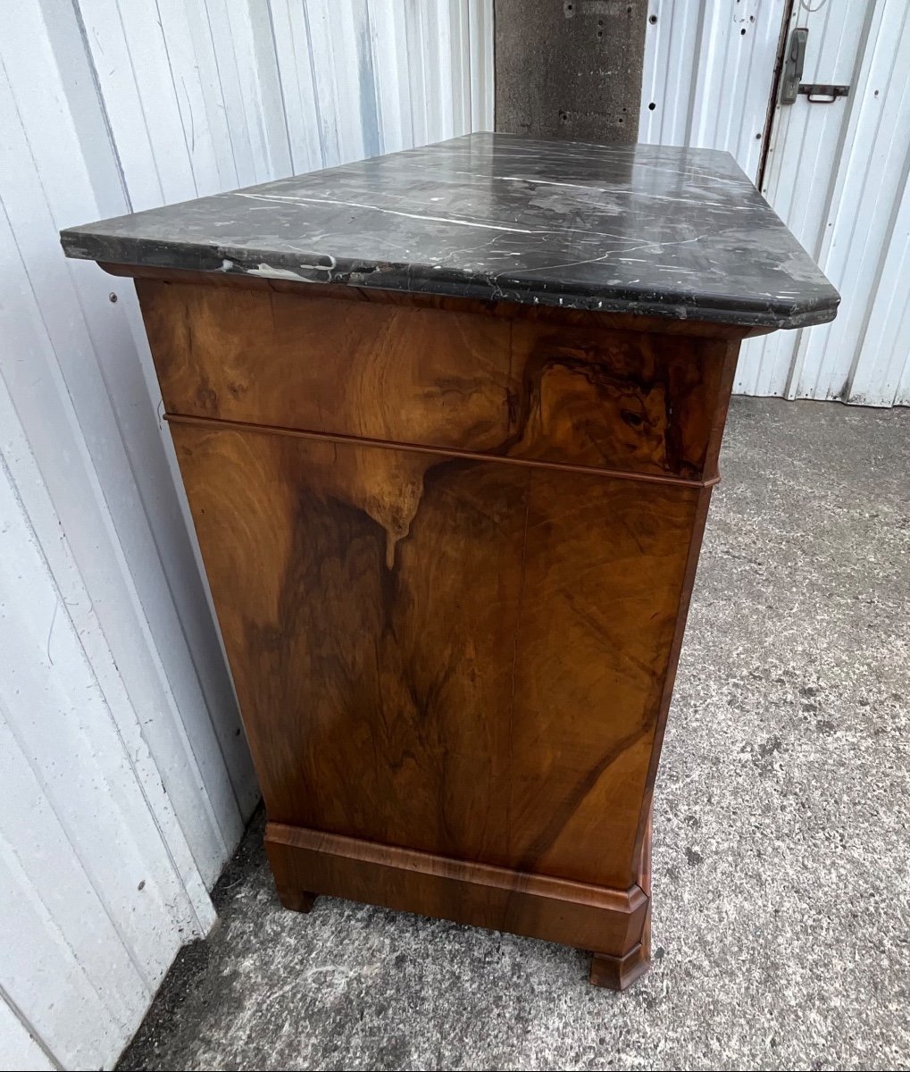 Louis Philippe Chest Of Drawers, Late 19th Century, In Burl Walnut-photo-4