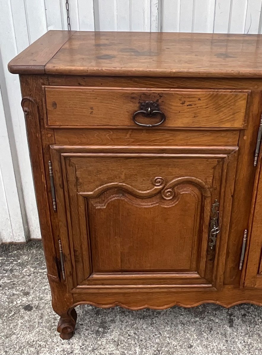 French Sideboard In Solid Blond Oak, Late 19th Century-photo-3