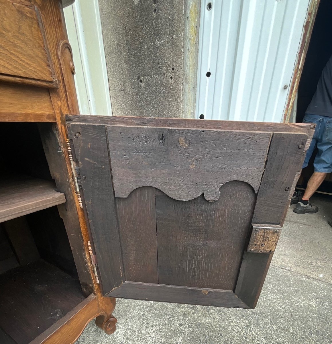 French Sideboard In Solid Blond Oak, Late 19th Century-photo-5