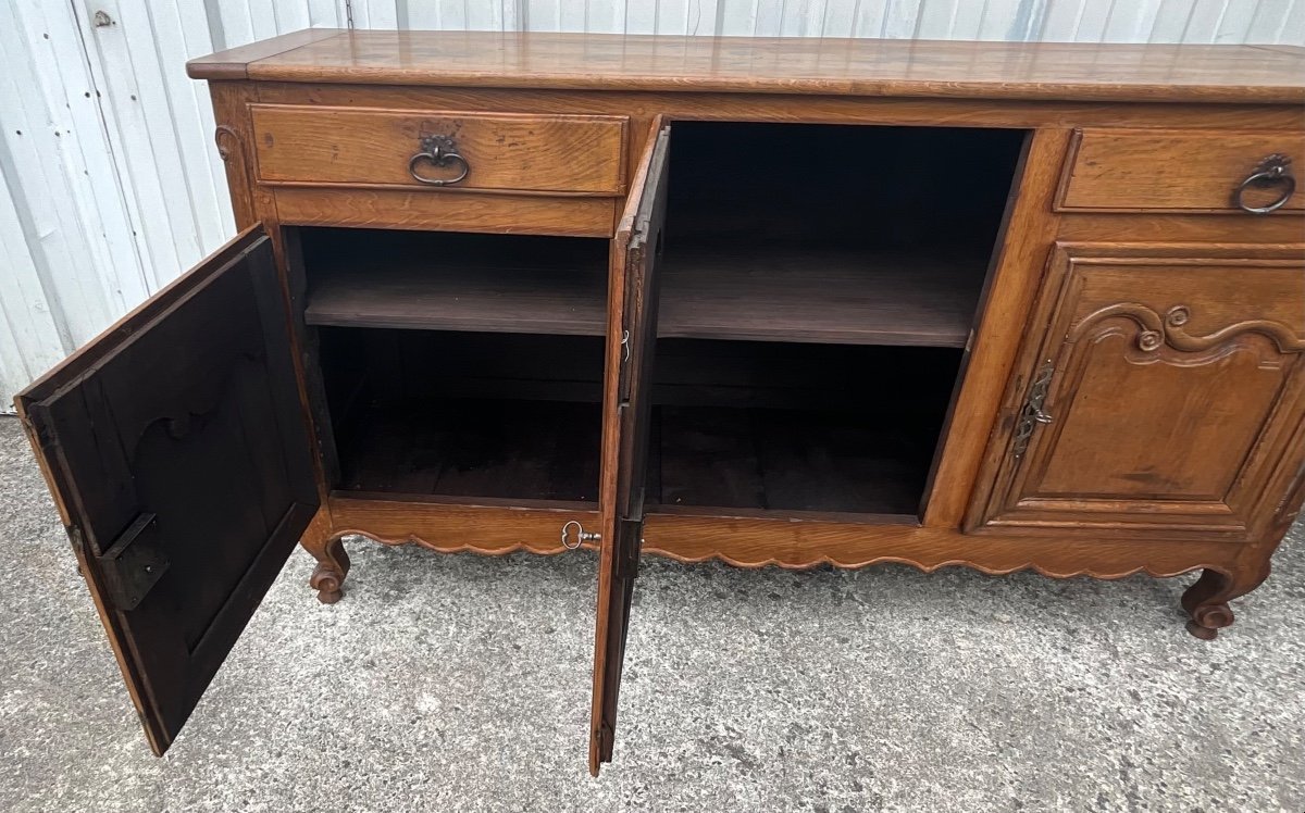 French Sideboard In Solid Blond Oak, Late 19th Century-photo-7