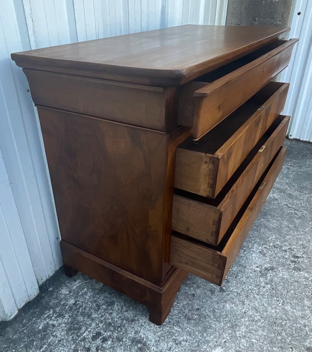 Louis Philippe Chest Of Drawers, Mid 19th Century, In Burl Walnut-photo-7