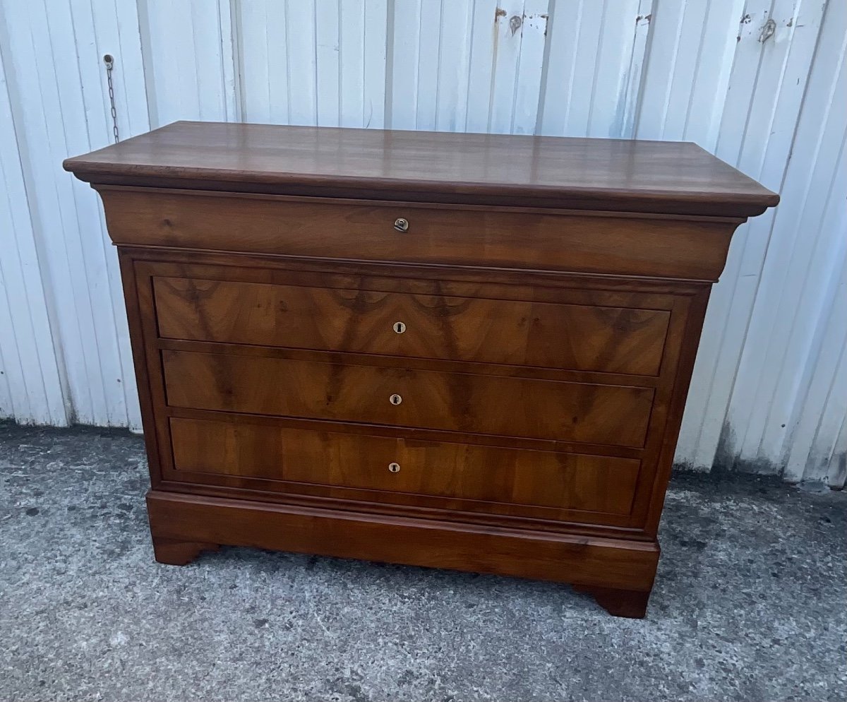 Louis Philippe Chest Of Drawers, Mid 19th Century, In Burl Walnut