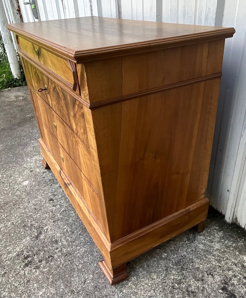 Louis Philippe Chest Of Drawers, Late 19th Century, Burl Walnut-photo-6