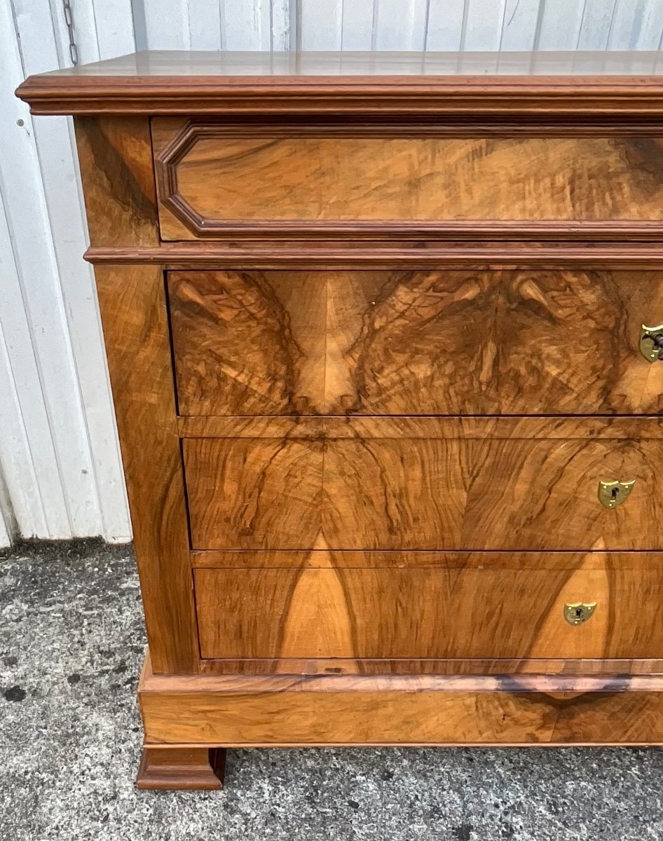 Louis Philippe Chest Of Drawers, Late 19th Century, Burl Walnut-photo-7