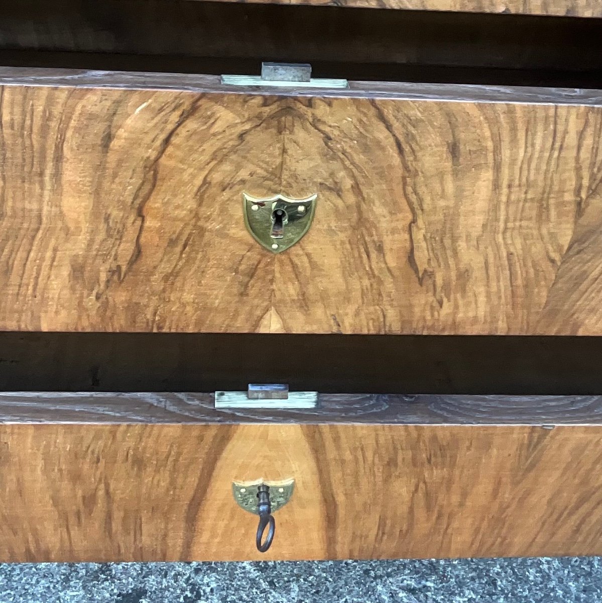 Louis Philippe Chest Of Drawers, Late 19th Century, Burl Walnut-photo-8