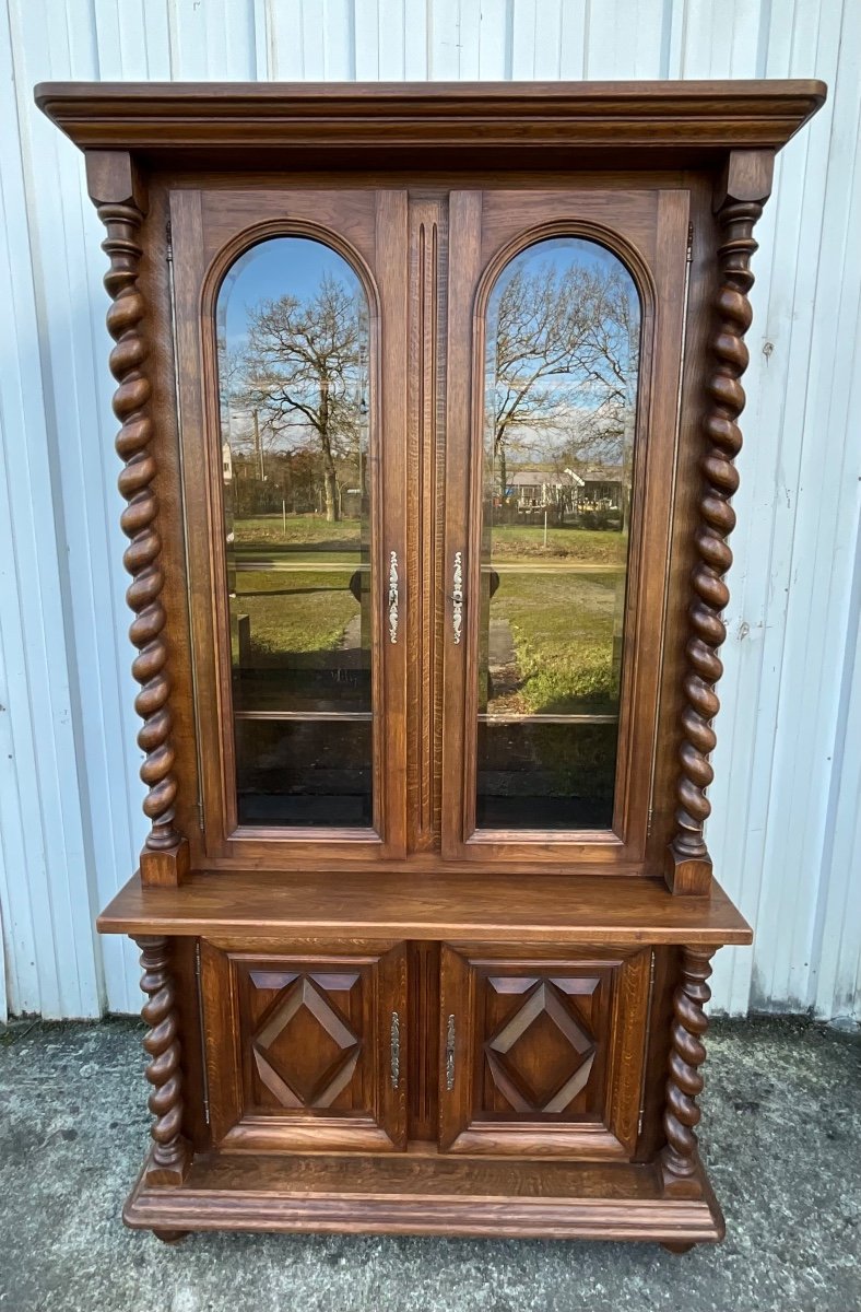 Louis XIII Style Solid Oak Library, Contemporary 