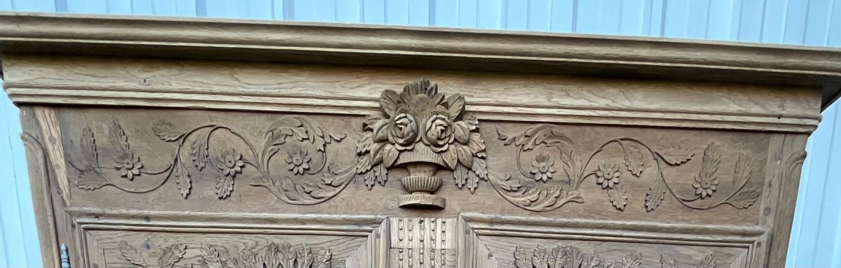 Armoire De Mariage Normande En Chêne Massif – Milieu XIXe Siècle-photo-2