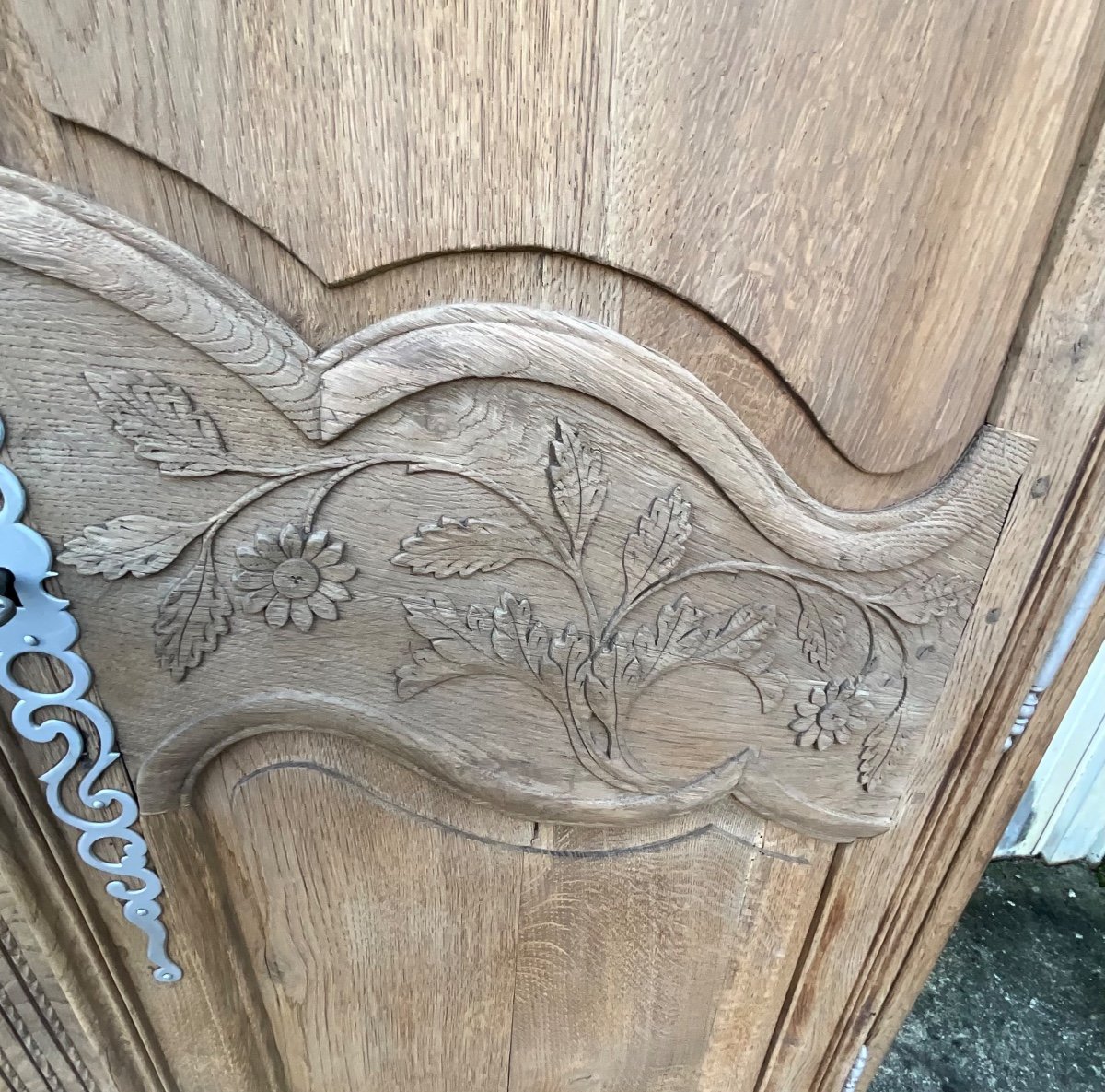 Armoire De Mariage Normande En Chêne Massif – Milieu XIXe Siècle-photo-4