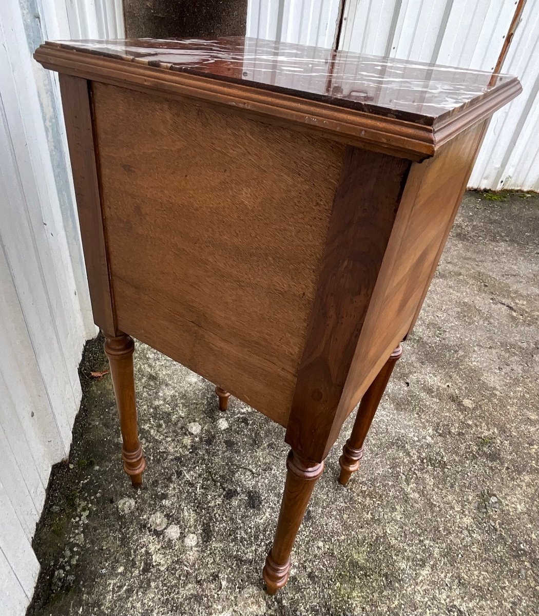 Louis XVI Style Walnut Bedside Table – Early 20th Century-photo-2