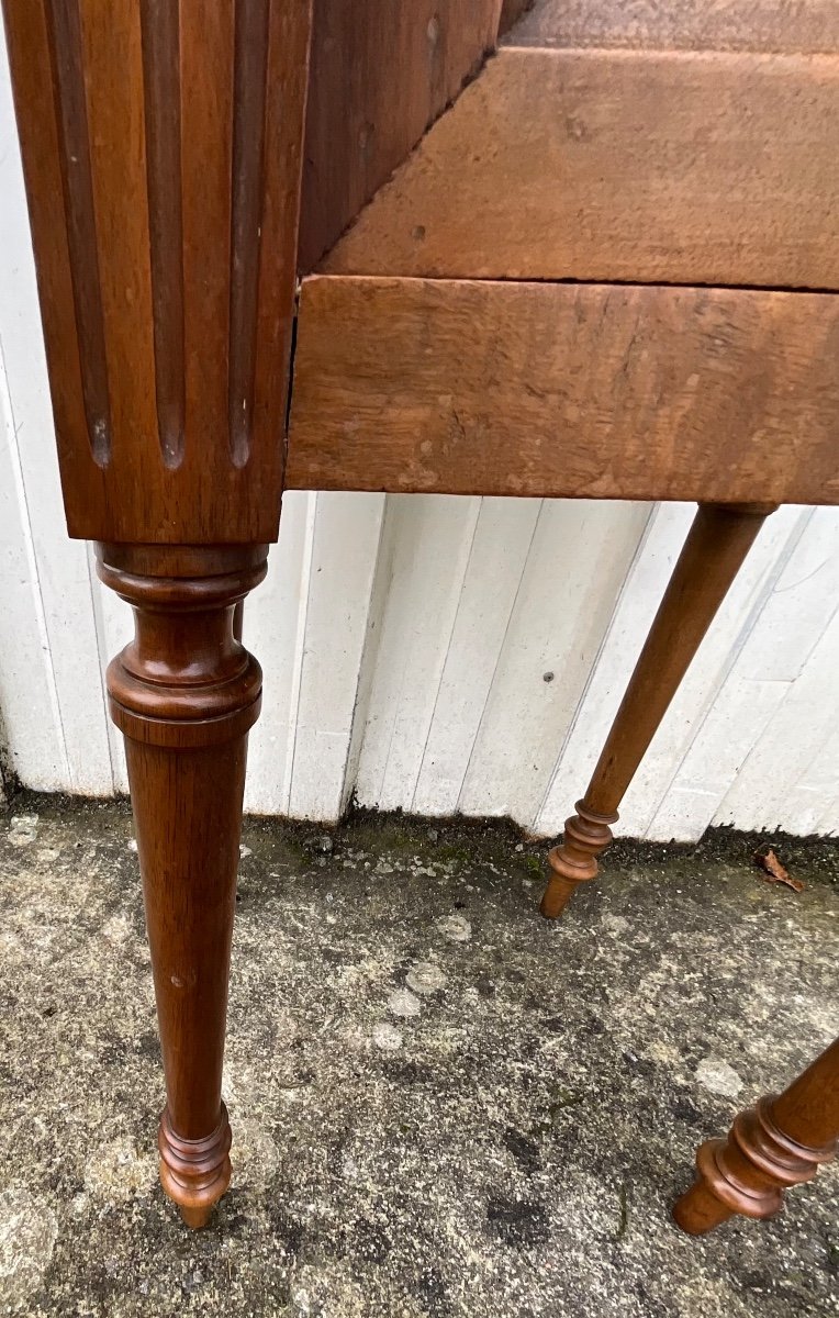 Louis XVI Style Walnut Bedside Table – Early 20th Century-photo-5