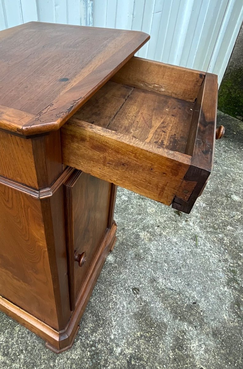 Louis-philippe Bedside Table In Burl Walnut, 19th Century-photo-4