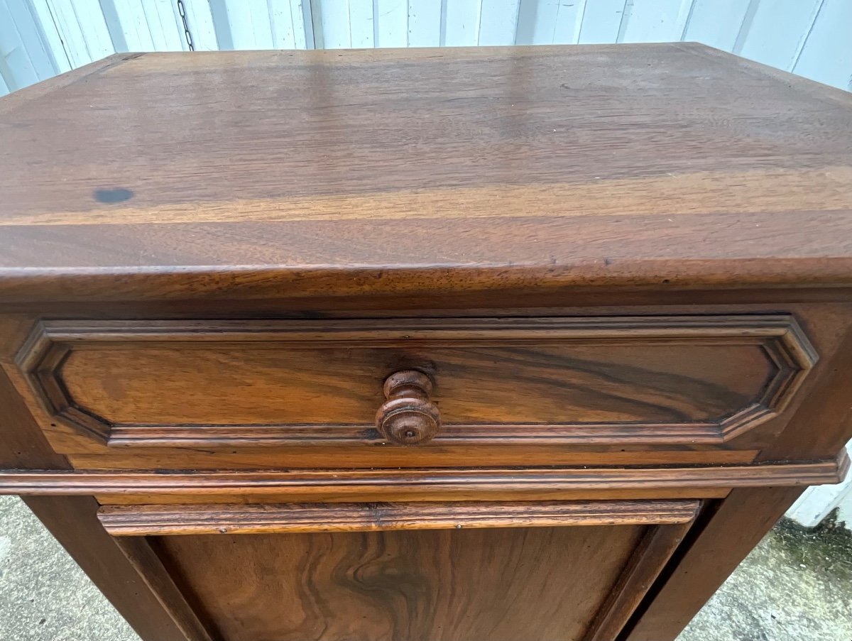 Louis-philippe Bedside Table In Burl Walnut, 19th Century-photo-1