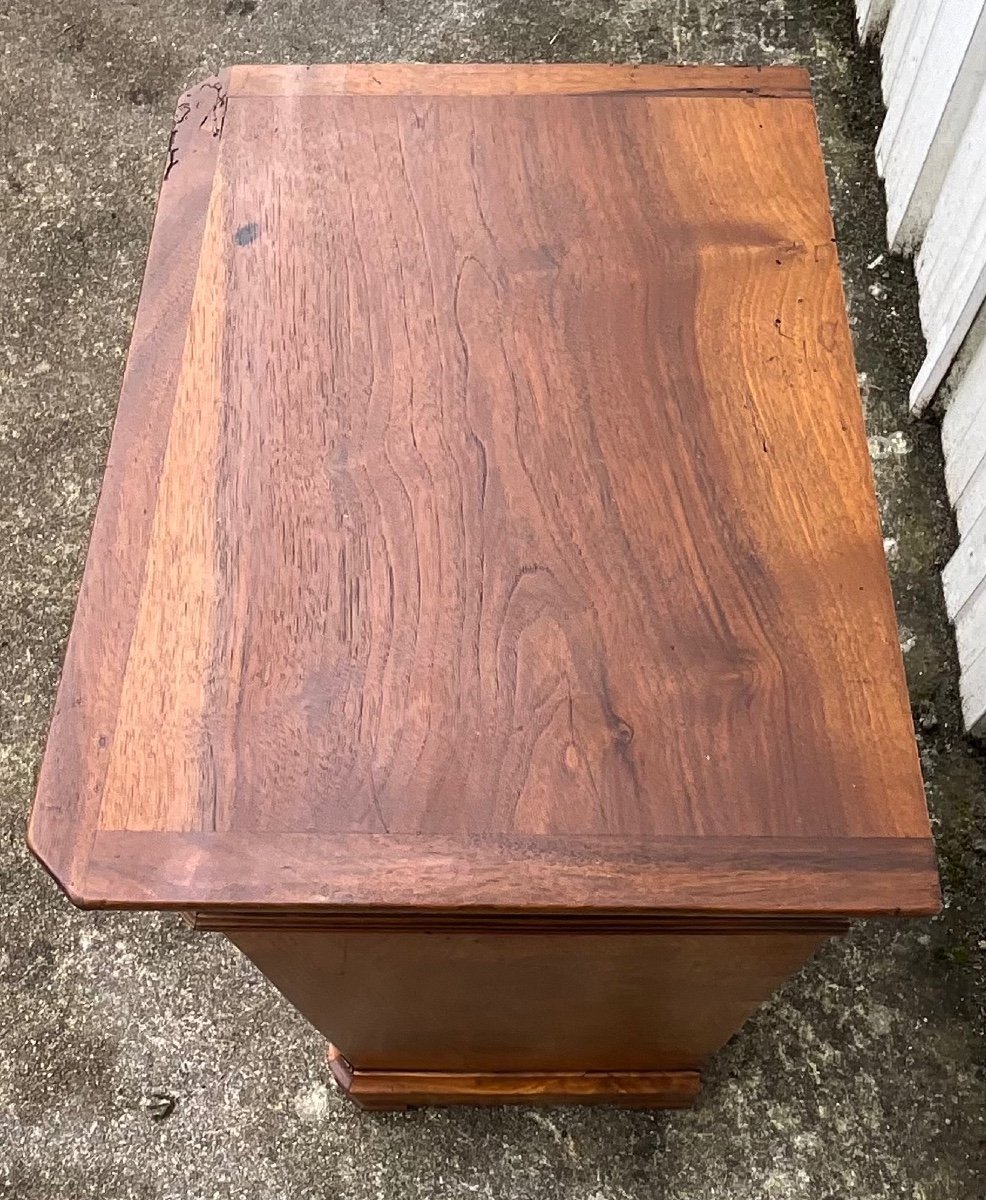 Louis-philippe Bedside Table In Burl Walnut, 19th Century-photo-2