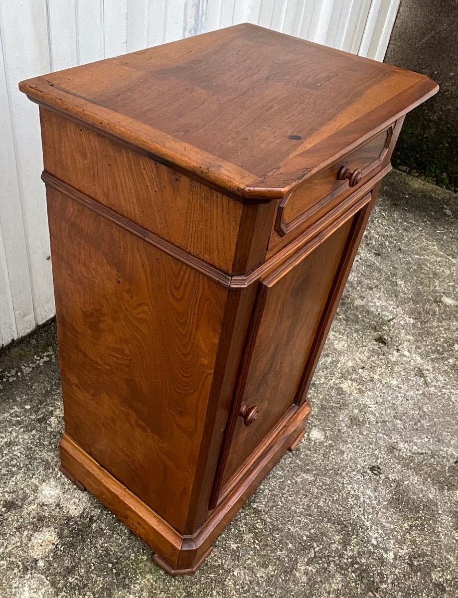 Louis-philippe Bedside Table In Burl Walnut, 19th Century-photo-5