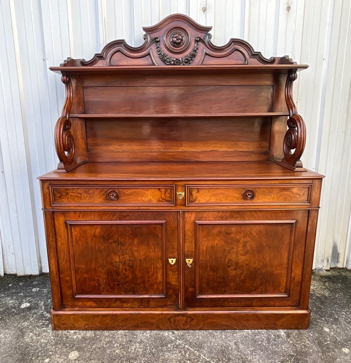 Saint-hubert Sideboard In Burl Walnut, Late 19th Century 