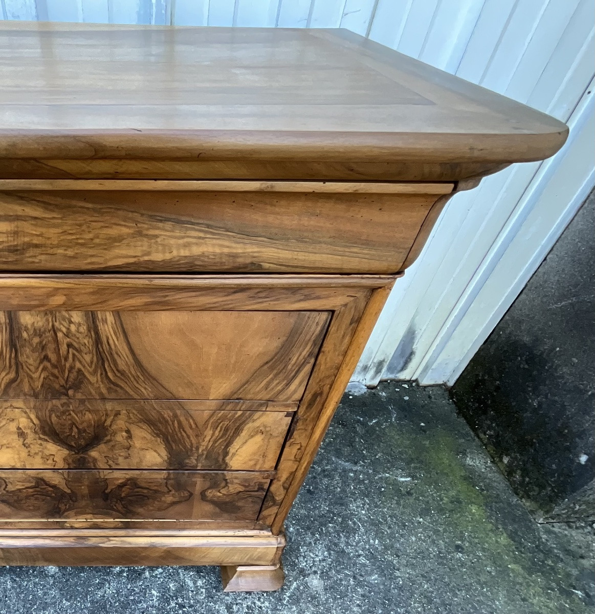 Louis-philippe Chest Of Drawers In Burr Walnut, Mid-19th Century -photo-4