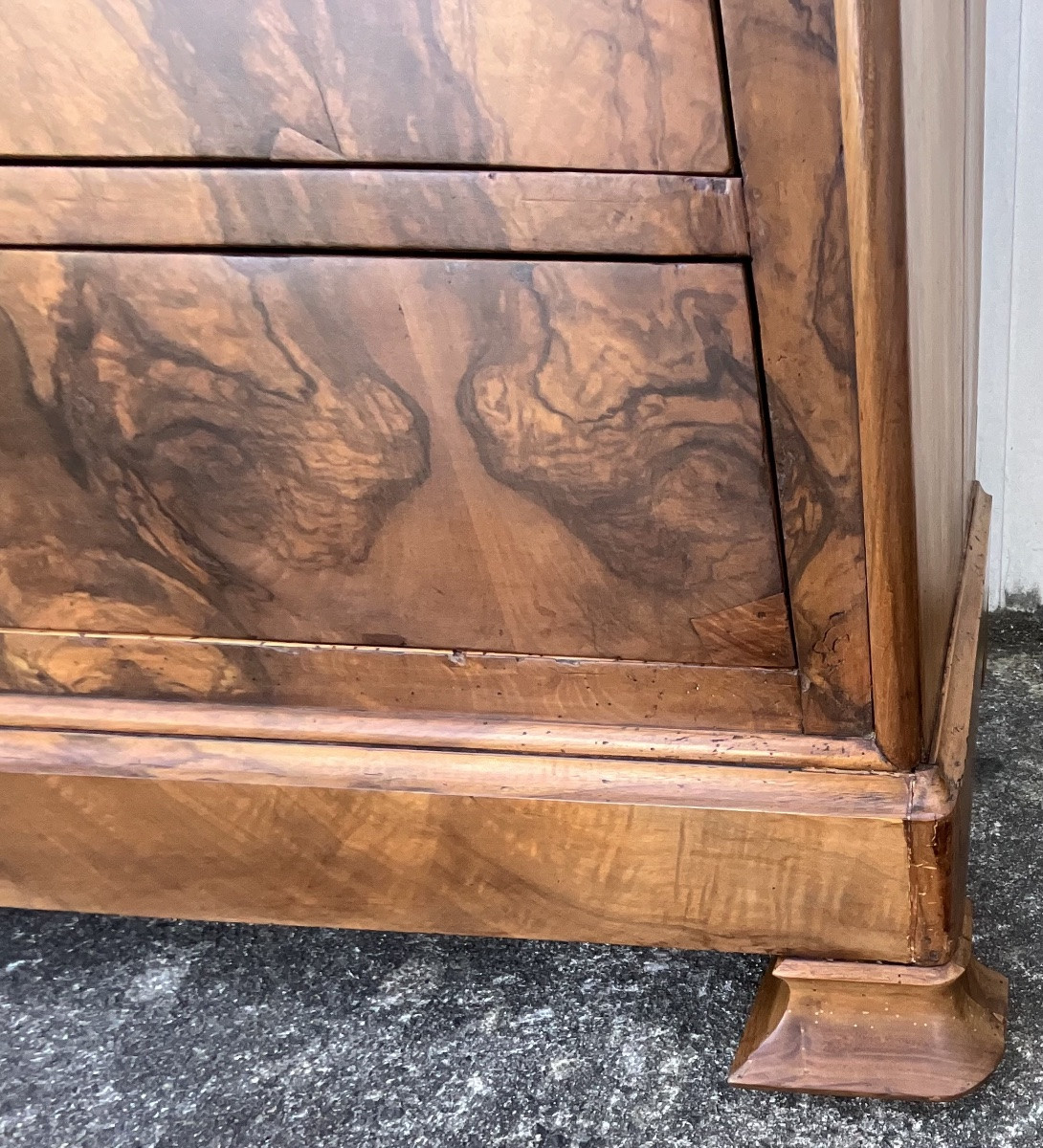 Louis-philippe Chest Of Drawers In Burr Walnut, Mid-19th Century -photo-8