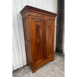 Armoire Française Louis Philippe En Noyer Massif, Milieu 19ème Siècle