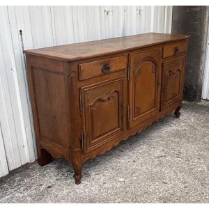 French Sideboard In Solid Blond Oak, Late 19th Century