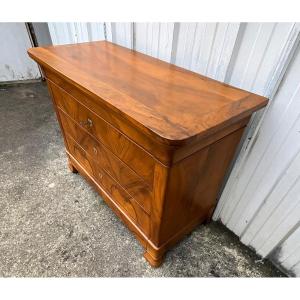 Mid 19th Century French Louis Philippe Burl Walnut Chest Of Drawers