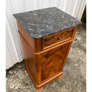 Louis Philippe Style Bedside Table In Burl Walnut Late 19th Century