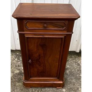 Louis-philippe Bedside Table In Burl Walnut, 19th Century