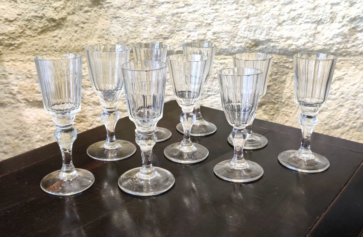 Suite Of 9 XVIIIth Century Glasses.-photo-3