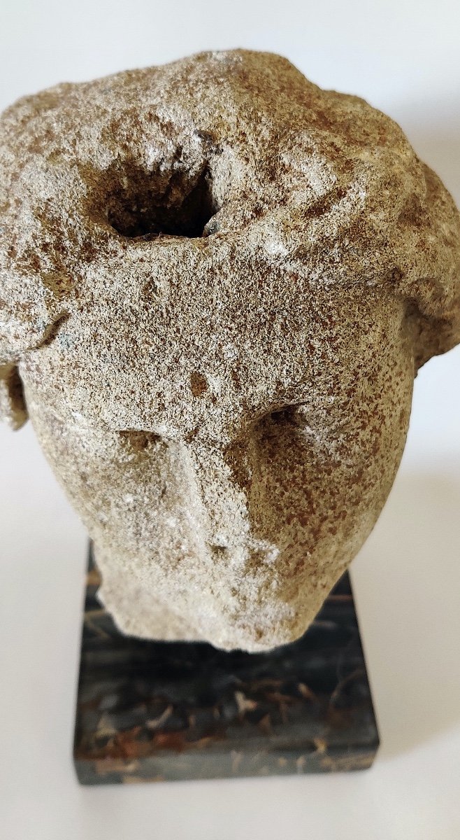 Head Of An "ancient Goddess" In Carved Stone From The Lxiv Period-photo-5