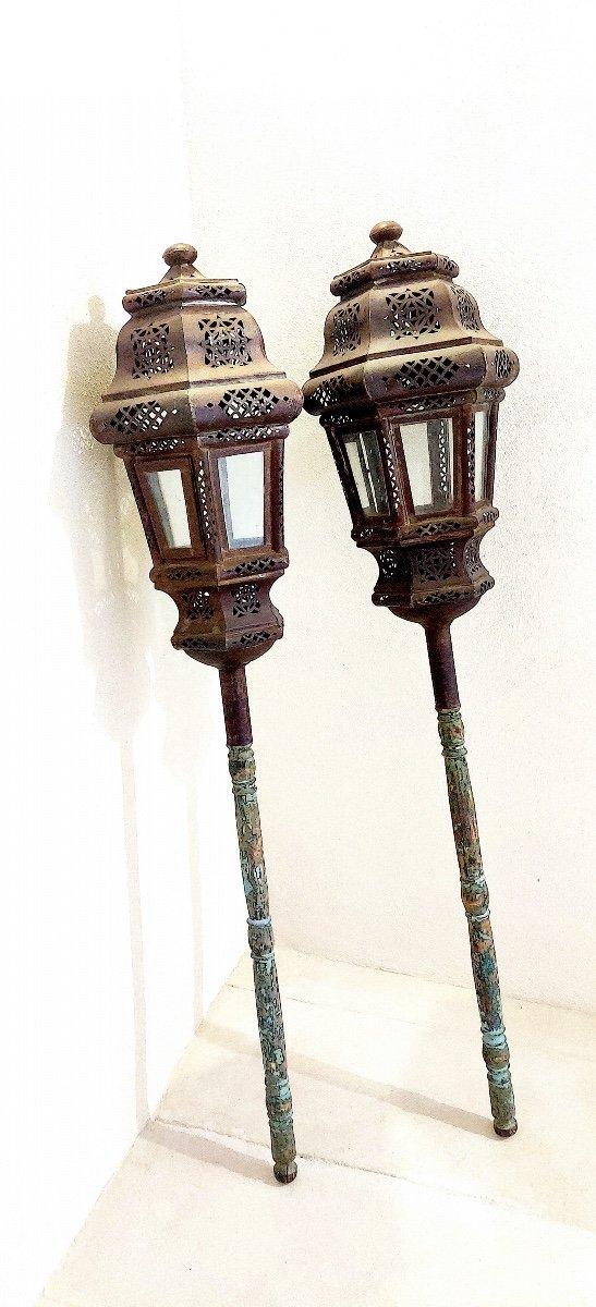 Pair Of Large Processional Lanterns, Italy, Late 18th Century-photo-2