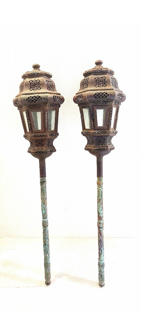 Pair Of Large Processional Lanterns, Italy, Late 18th Century