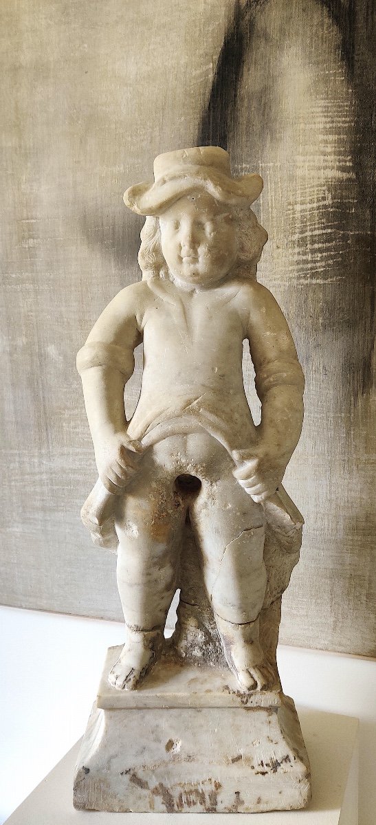 Renaissance Statue In Sculpted Marble, Tuscany, Late 16th / Early 17th Century.-photo-4