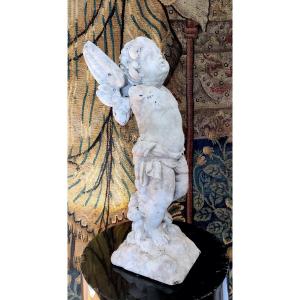 Sculpture en marbre XVIIIème " Angelot baroque"